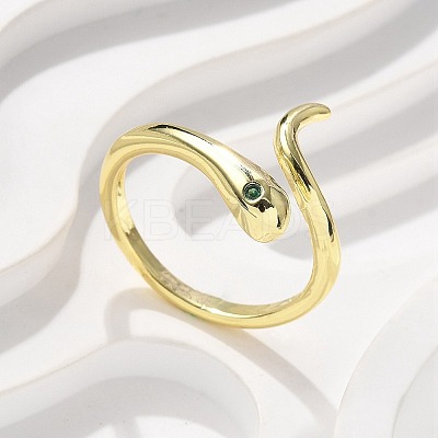 Brass Micro Pave Cubic Zirconia Cuff Rings for Women RJEW-Z084-01G-04-1