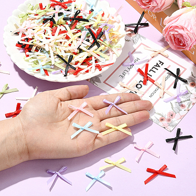 300Pcs 10 Colors Polyester Bowknot Ornament Accessories DIY-SP0004-88-1