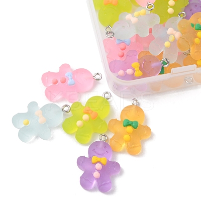 20Pcs 5 Colors Christmas Transparent Resin Pendants RESI-FS0001-41-1