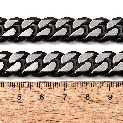 12MM 304 Stainless Steel Cuban Link Chain Necklaces NJEW-C099-04B-02-1