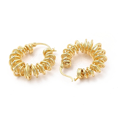 Spring Ring Brass Hoop Earrings for Women EJEW-M026-04G-1