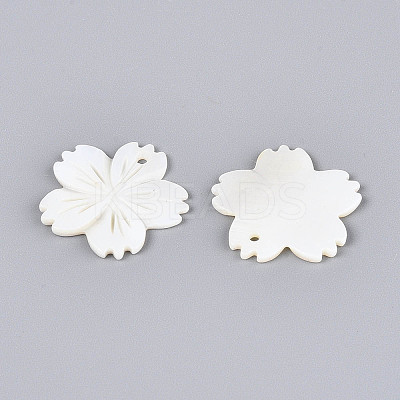 Natural Freshwater Shell Carved Pendants SHEL-N038-35-1