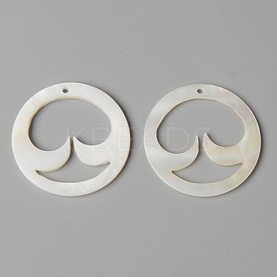 Natural Freshwater Shell Pendants SHEL-N026-80-1