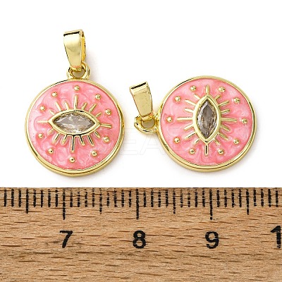 Brass Micro Pave Cubic Zirconia Pendants KK-F911-17G-02-1