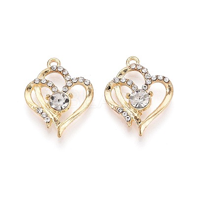 Alloy and Rhinestone Pendants PALLOY-T092-16G-1