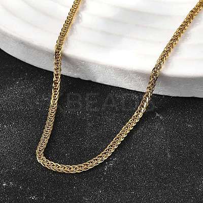 2MM 304 Stainless Steel Wheat Chain Necklaces for Men STAS-V011-03C-G-1