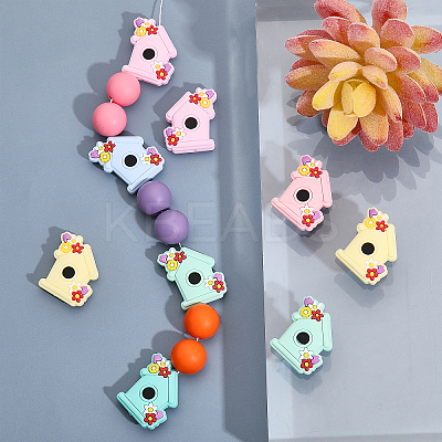 12Pcs 6 Colors Silicone Beads SIL-CA0002-45-1