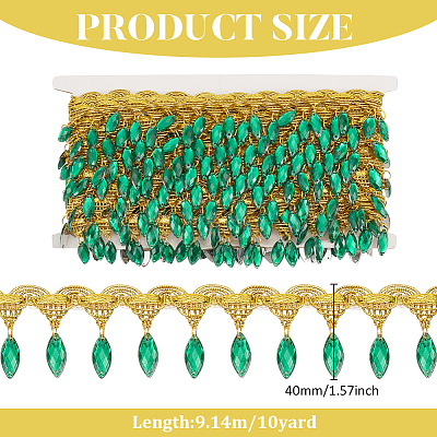 Polyester Lace Ribbon with Plastic Charms Tassel OCOR-WH0078-202B-03-1