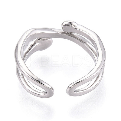 Brass Cuff Ring Settings KK-T076-58P-1