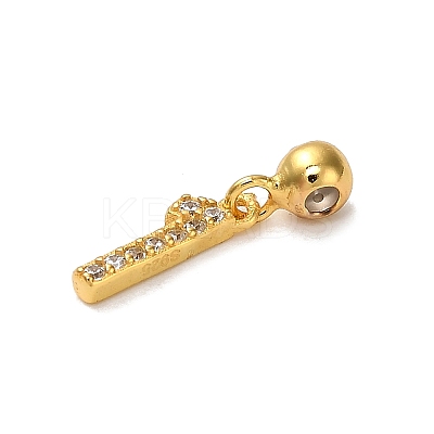 925 Sterling Silver Micro Pave Clear Cubic Zirconia European Dangle Charms STER-A045-01G-1-1