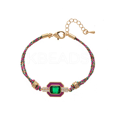 Brass Pave Cubic Zirconia Link Bracelets FS-WG0CA3D-06-1