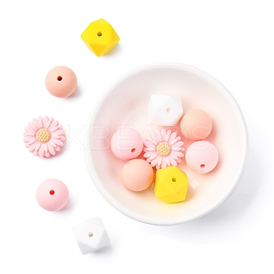 5 Styles Food Grade Eco-Friendly Silicone Beads SIL-FS0001-23-1