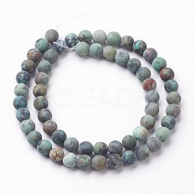 Natural African Turquoise(Jasper) Bead Strands G-G957-25-6mm-1