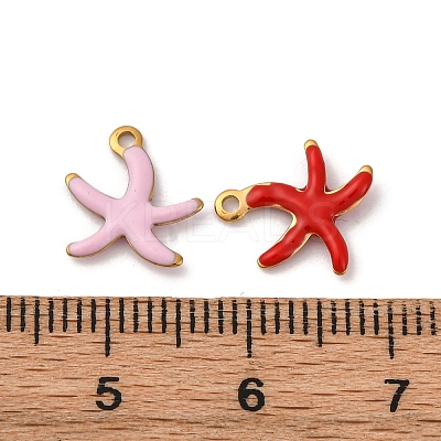 304 Stainless Steel Enamel Charms STAS-D361-04G-1