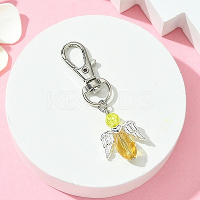Angel Glass Pendant Decoration HJEW-JM01557-01-1