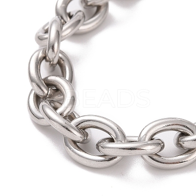 Non-Tarnish 201 Stainless Steel Chunk Cable Chains Bracelet for Men Women BJEW-G618-04P-B02-1