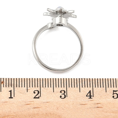 Brass Micro Pave Cubic Zirconia Rotating Cuff Rings for Women LS-RJEW-C132-05P-1