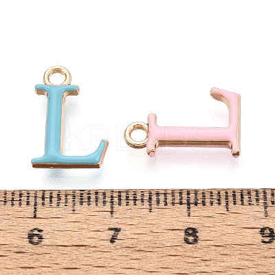 Rack Plating Alloy Enamel Pendants ENAM-T024-53L-G-1