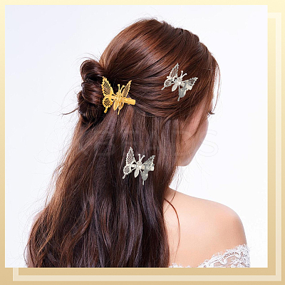 12Pcs 2 Colors Alloy Alligator Hair Clips for Women OHAR-SP0001-08-1