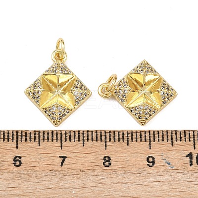Brass Cubic Zirconia Pendants KK-L251-57G-1