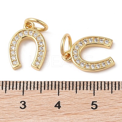 Rack Plating Brass Micro Pave Clear Cubic Zirconia Pendants LS-ZIRC-P118-01G-1