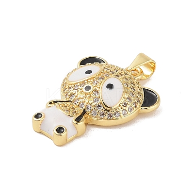 Brass Micro Pave Cubic Zirconia Pendants KK-E111-42G-02-1