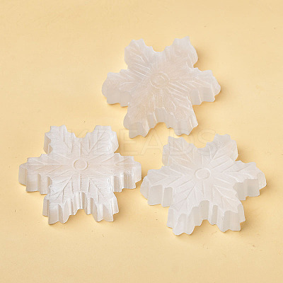 Gesso Christmas Snowflake Carved Figurines DJEW-PW0021-15-1
