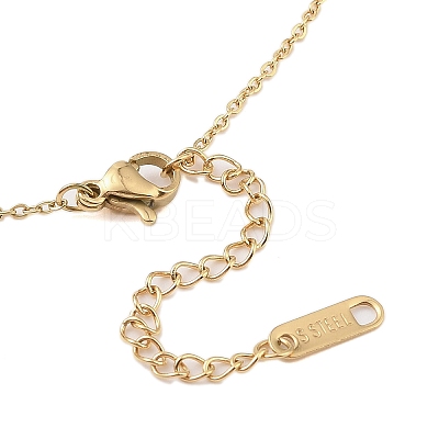 304 Stainless Steel Flower Pendant Necklaces NJEW-N055-05G-1