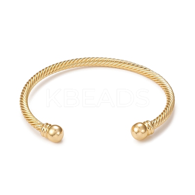 Classic Rack Plating Brass Cuff Bangles BJEW-E071-10G-1