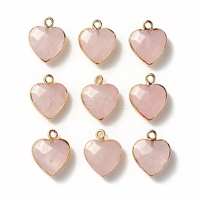 Electroplate Natural Rose Quartz Pendants G-T112-03H-1