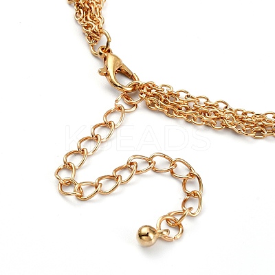 Alloy Rhinestone Tiered Necklaces NJEW-FS0001-03-1