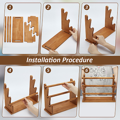 Three Layers T-Bar Wood Bracelet Organizer Display Stands BDIS-WH0011-04-1