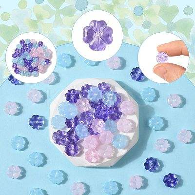 20Pcs Transparent Spray Painted Glass Beads GLAA-FS0002-40B-1