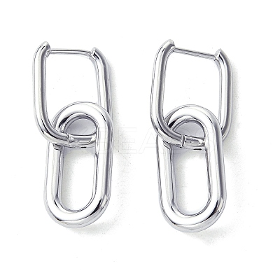 Non-Tarnish 304 Stainless Steel Hoop Earrings for Women LS-EJEW-D111-03P-1