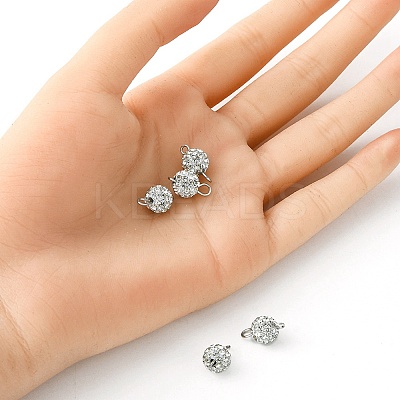 Polymer Clay Rhinestone Connector Charms PALLOY-YW0001-41-1