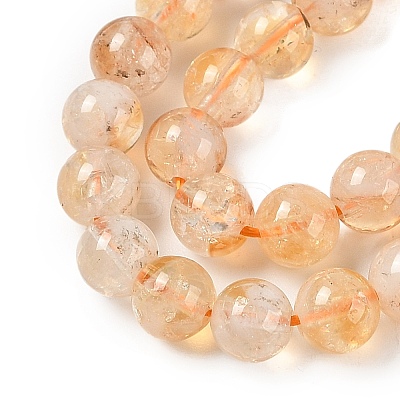 Heated Natural Citrine Bead Strands G-P466-01D-1