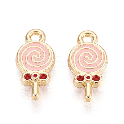 Light Gold Tone Alloy Enamel Pendants FIND-N011-17KCG-1
