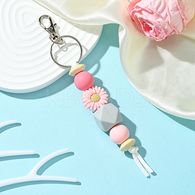 Sunflower Silicone Beaded Pendant Decorations KEYC-YW00063-02-1