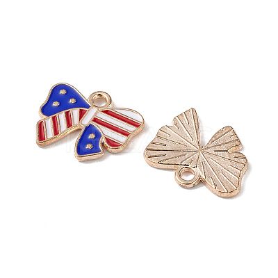 American Flag Style Alloy Enamel Pendants X-ENAM-K067-26-1