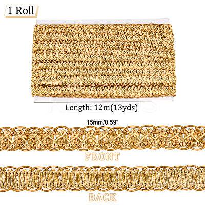 Polyester Braided Lace Trim OCOR-WH0078-09A-1
