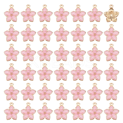 50Pcs Light Gold Plated Alloy Enamel Pendants ENAM-DC0001-89-1