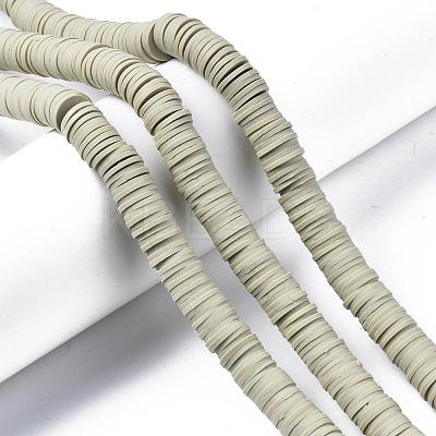 Flat Round Handmade Polymer Clay Beads CLAY-R067-10mm-02-1