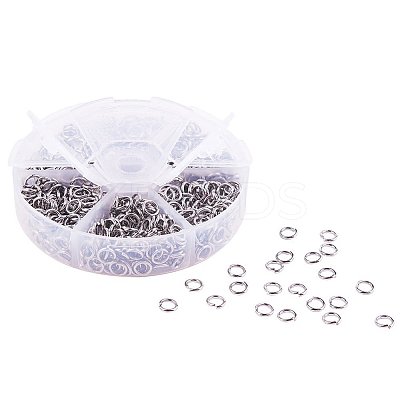 304 Stainless Steel Open Jump Rings STAS-PH0004-01-6mm-1