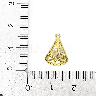 Brass with Clear Cubic Zirconia Pendants LS-KK-L238-32G-1