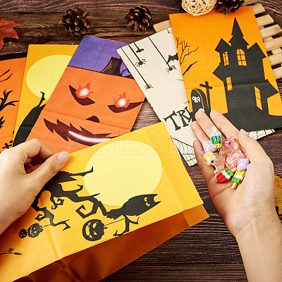 20Pcs 5 Styles Halloween Candy Paper Bags ABAG-TA0001-39-1