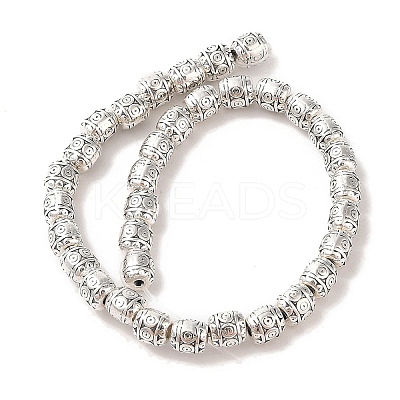 Barrel Tibetan Style Alloy Bead Strands TIBEB-O007-37-NR-1