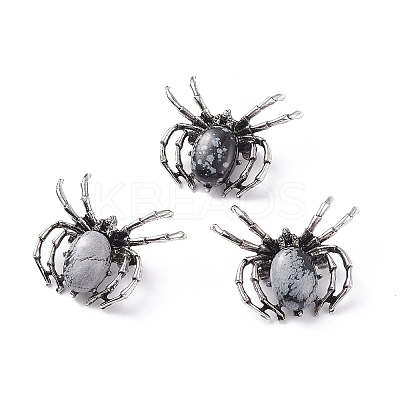Natural Snowflake Obsidian Brooch G-A176-C18-1-1