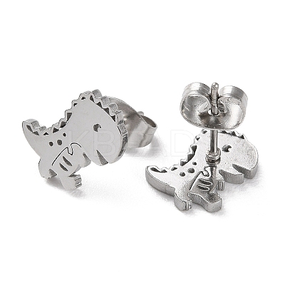 Non-Tarnish 304 Stainless Steel Stud Earrings EJEW-B022-06P-1