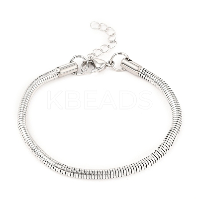 Tarnish Resistant Unisex 304 Stainless Steel Round Snake Chain Bracelets LS-BJEW-H541-02A-P-1