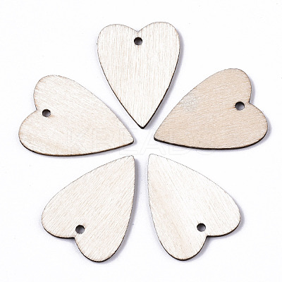 Unfinished Natural Poplar Wood Pendants WOOD-S045-114-1